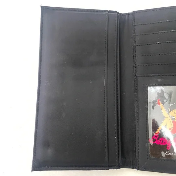 Betty Boop Leather Whip Stitch Embroidered Shoulder Tote w/Matching Wallet - Picture 14 of 16